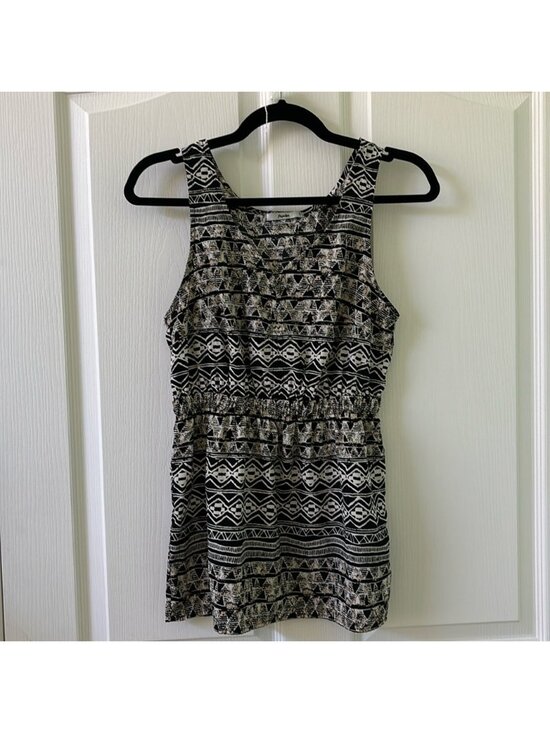 Tops - Geometric light elastic babydoll top